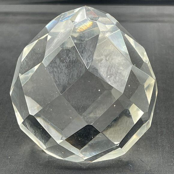 Multi-Faceted Clear Glass Lead Crystal Sphere Teardrop Prism Paperweight - Picture 1 of 9